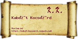 Kabát Kocsárd névjegykártya